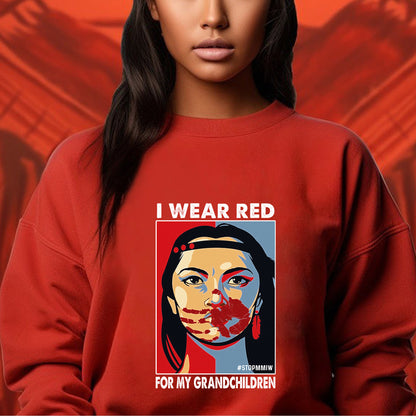 I Wear Red For My Grandchildren MMIW Shirts