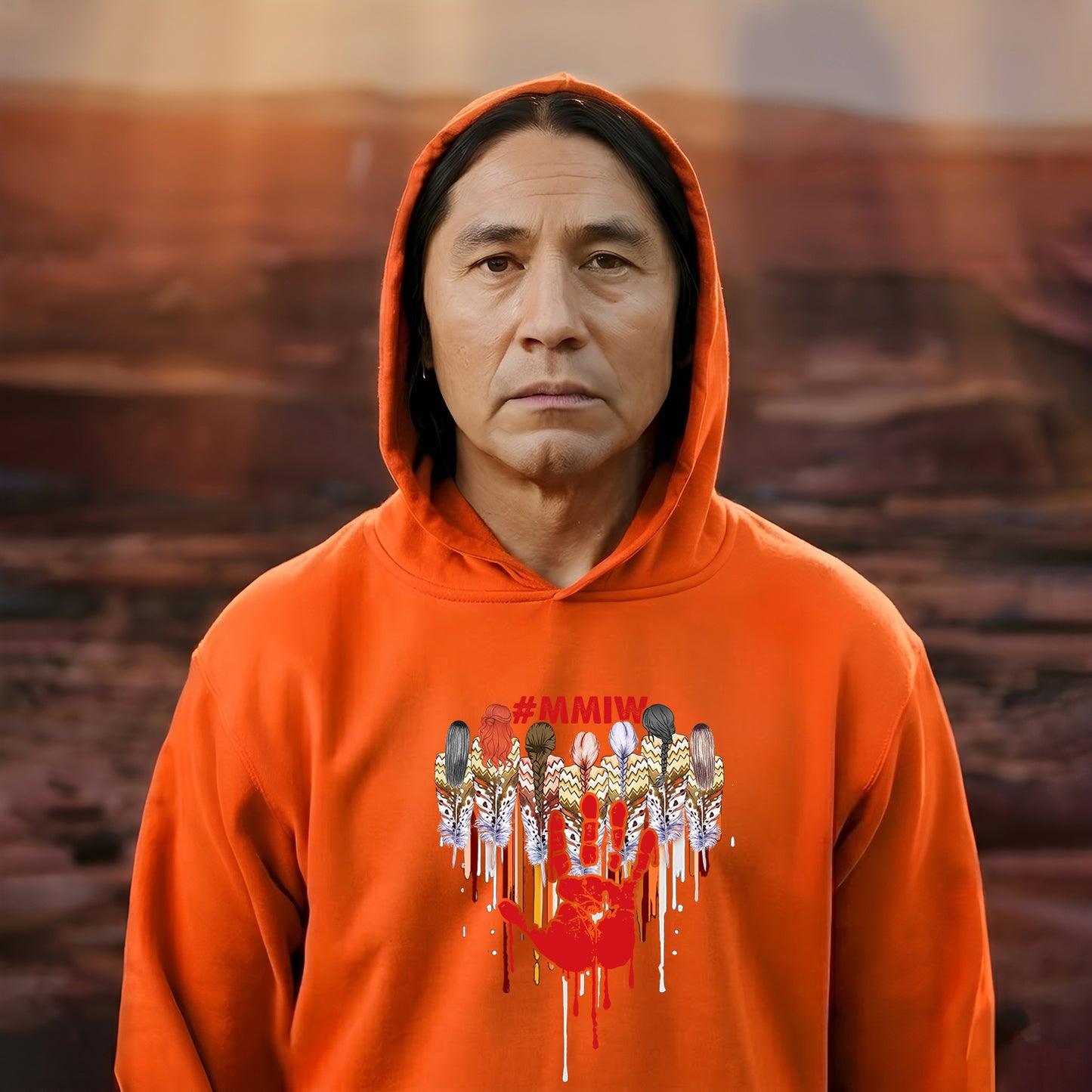 MMIW - Women Red Hand Together Feather Heart Shirt