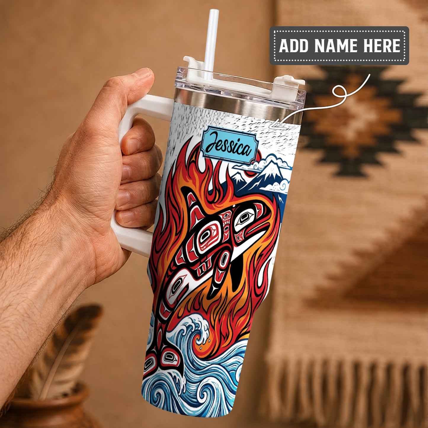 Orca Wave Journey Personalized Tumbler