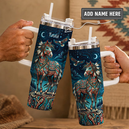 Moonlit Horse Legacy Personalized Tumbler