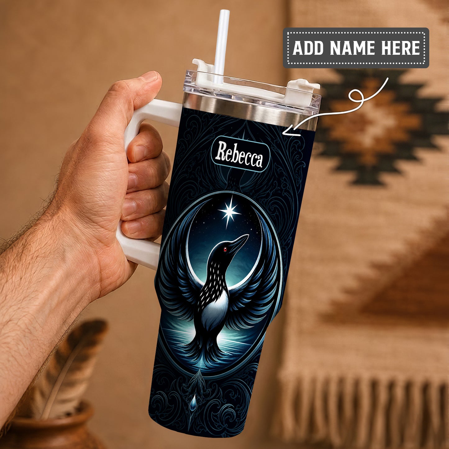 Loon of the Silver Moon Personalized Tumbler