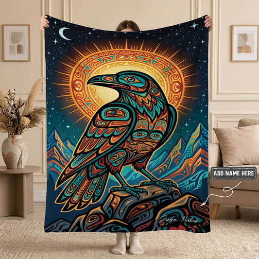 Celestial Raven Legacy Personalized Premium Blanket