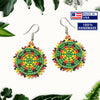 SALE 50% OFF - Cute Round Green Beaded Handmade Earrings For Women