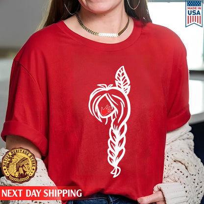 MMIW - I Wear Red For My Sisters Red Hand Black Hair Indigenous Women Shirt