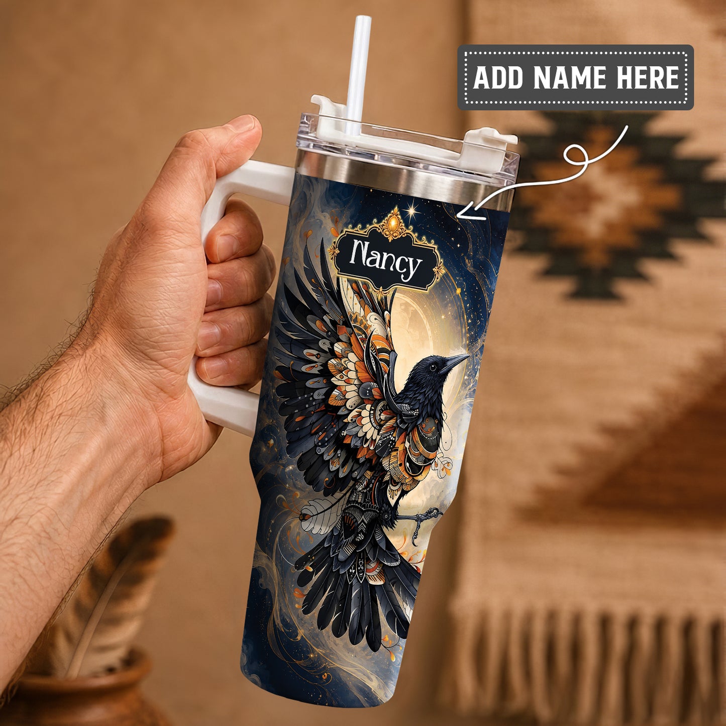 Raven Ember Spirit Personalized Tumbler