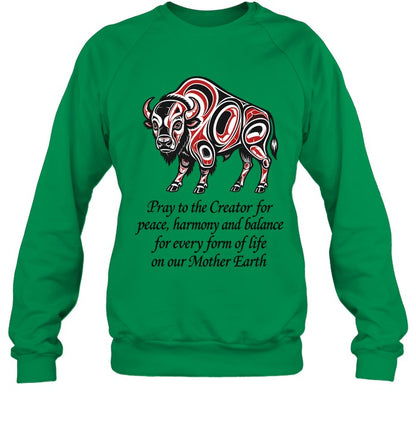 Pray to the Creator for peace, harmony and balance for every form of life on our Mother Earth