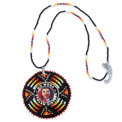 SALE 50% OFF - MMIW No More Stolen Sister Sunburst Handmade Beaded Wire Necklace Pendant For Women