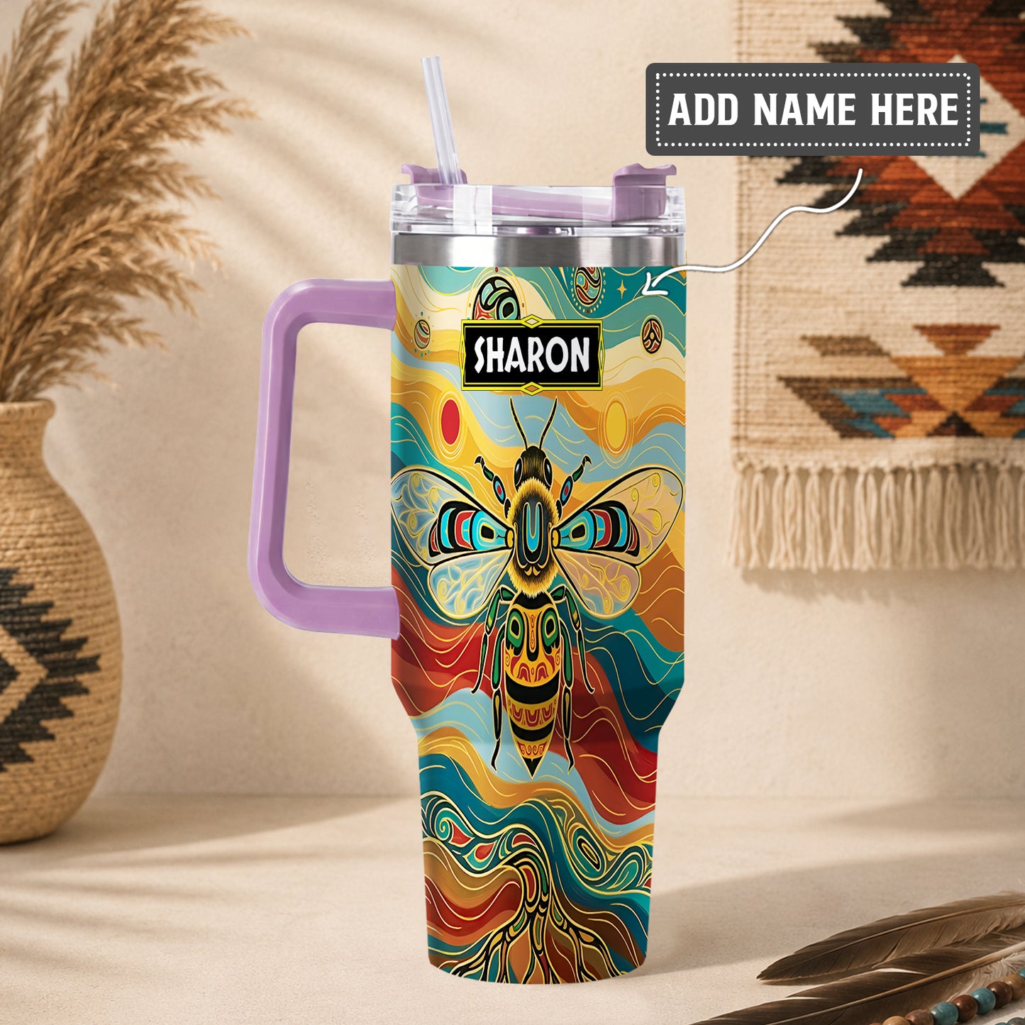 Golden Bee Spirit Personalized Tumbler