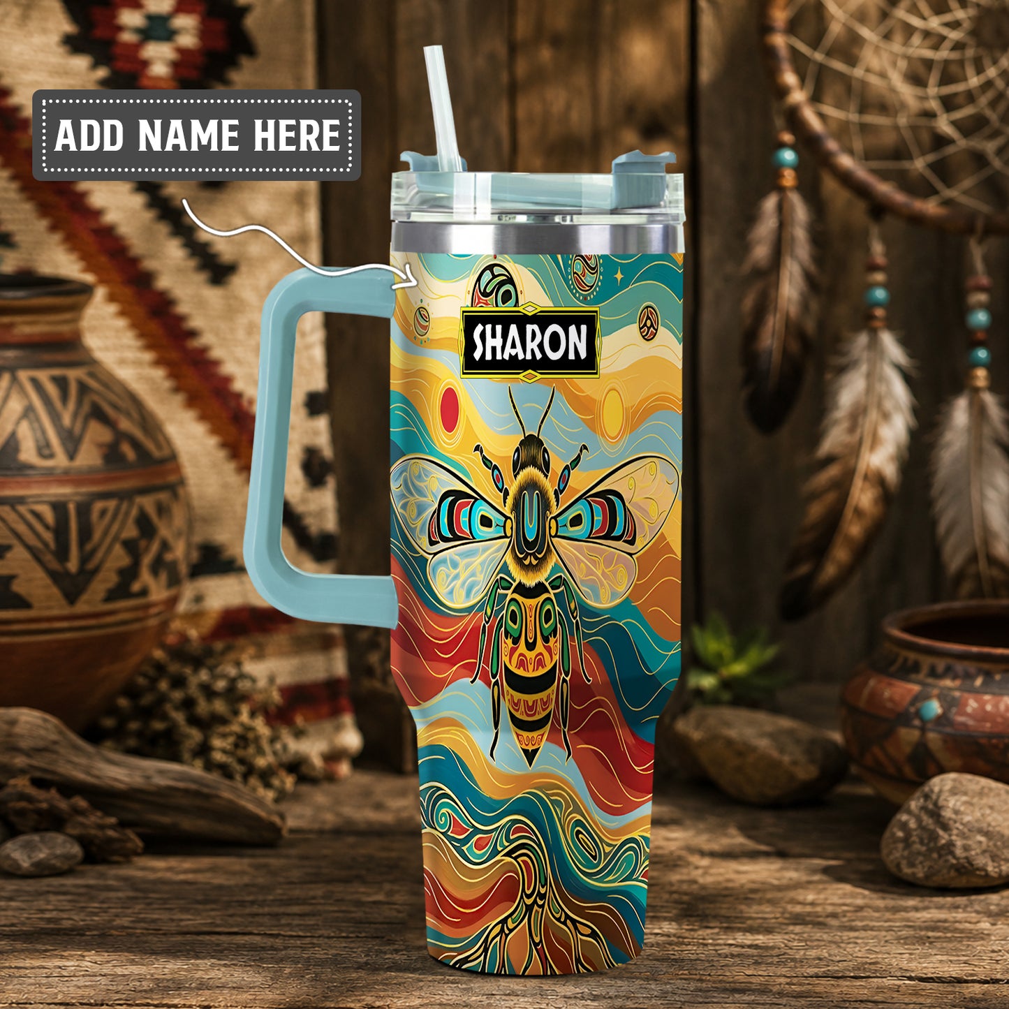 Golden Bee Spirit Personalized Tumbler