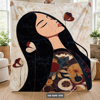 Sacred Butterfly Woman Personalized Premium Blanket