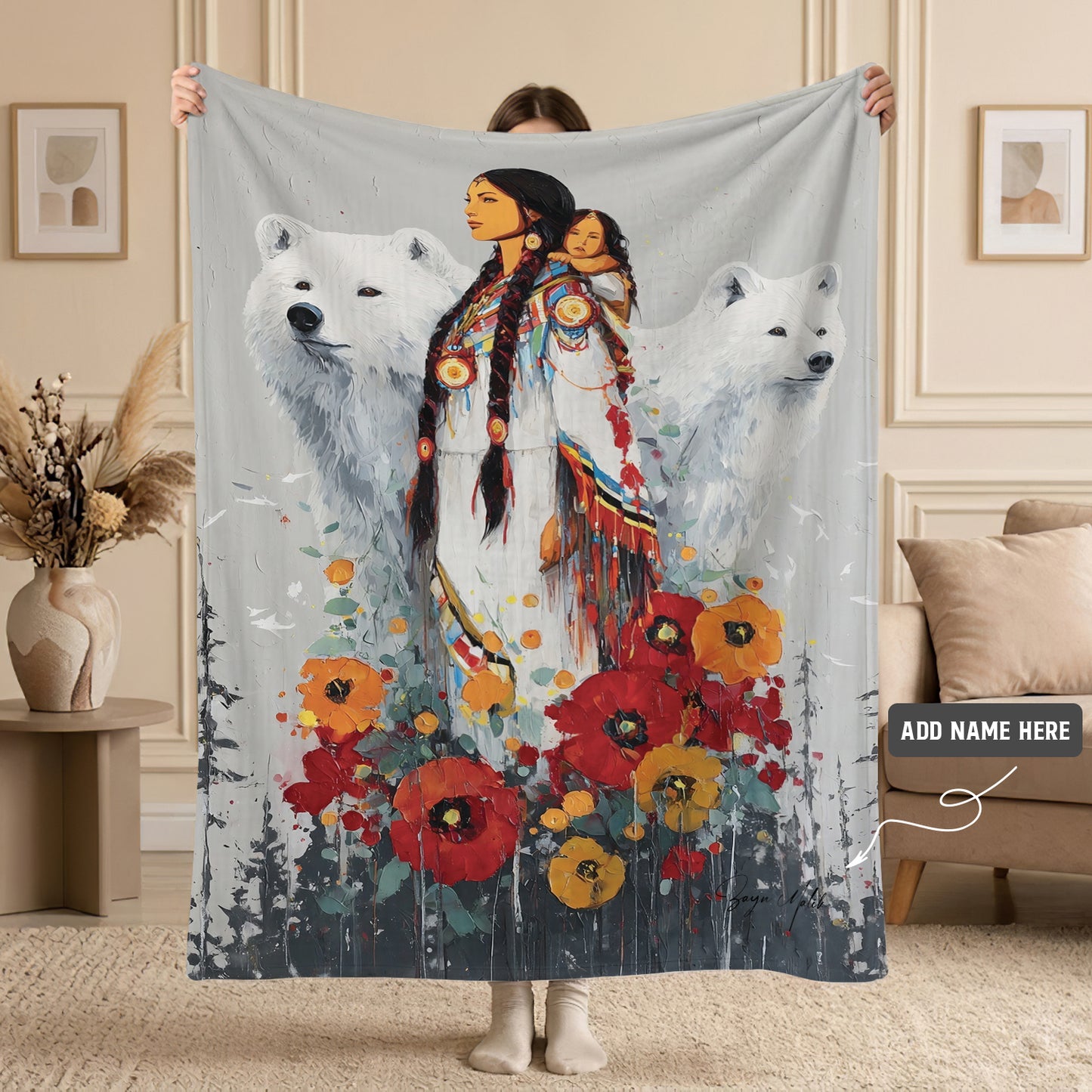 Mother Bear Spirit Personalized Premium Blanket
