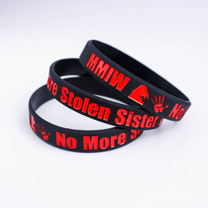 SALE OFF 50% - MMIW No More Stolen Sisters Silicone Wristband - Debossed Color V001