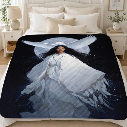 Moonlit Owl Woman Personalized Premium Blanket