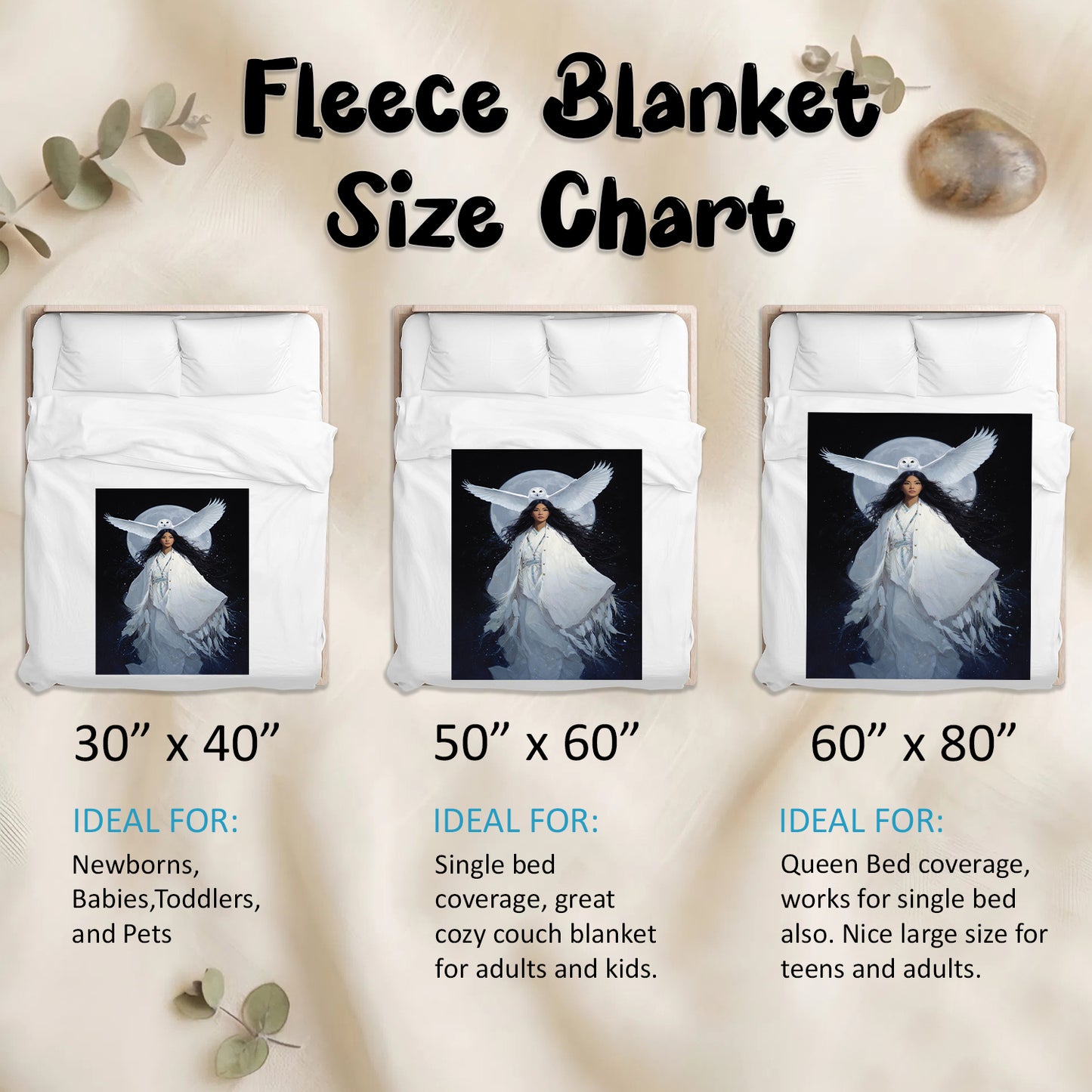 Moonlit Owl Woman Personalized Premium Blanket