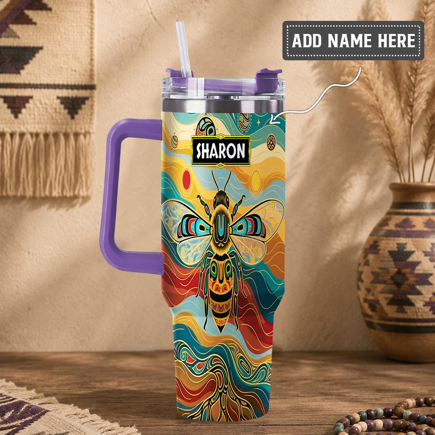 Golden Bee Spirit Personalized Tumbler