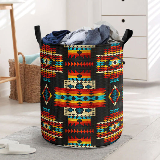 Black Pattern Native Laundry Basket NBD