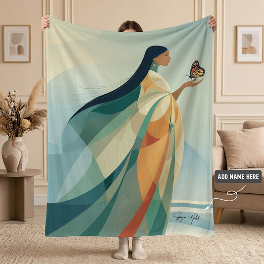 Butterfly Woman Spirit Personalized Premium Blanket