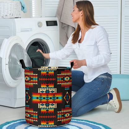 Black Pattern Native Laundry Basket WCS