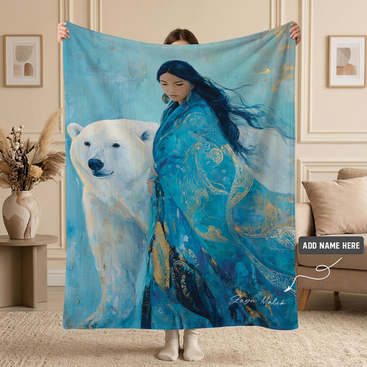 Sacred Bear Woman Personalized Premium Blanket