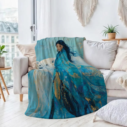 Sacred Bear Woman Personalized Premium Blanket