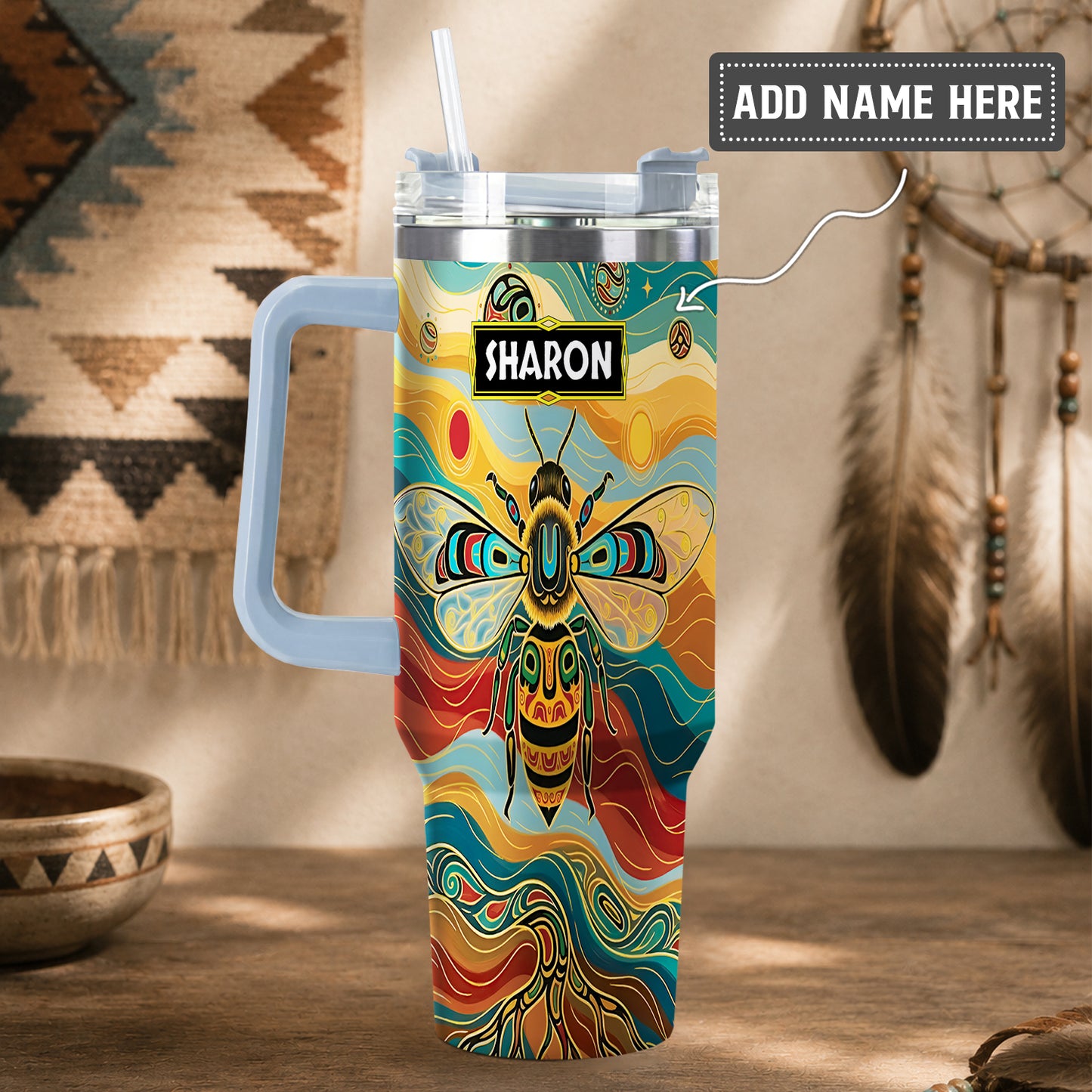Golden Bee Spirit Personalized Tumbler