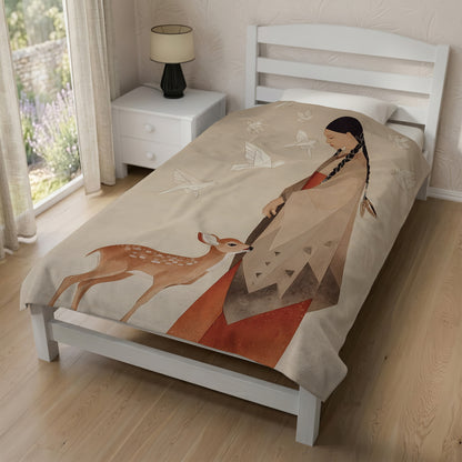 Sacred Woman Deer Spirit Personalized Premium Blanket