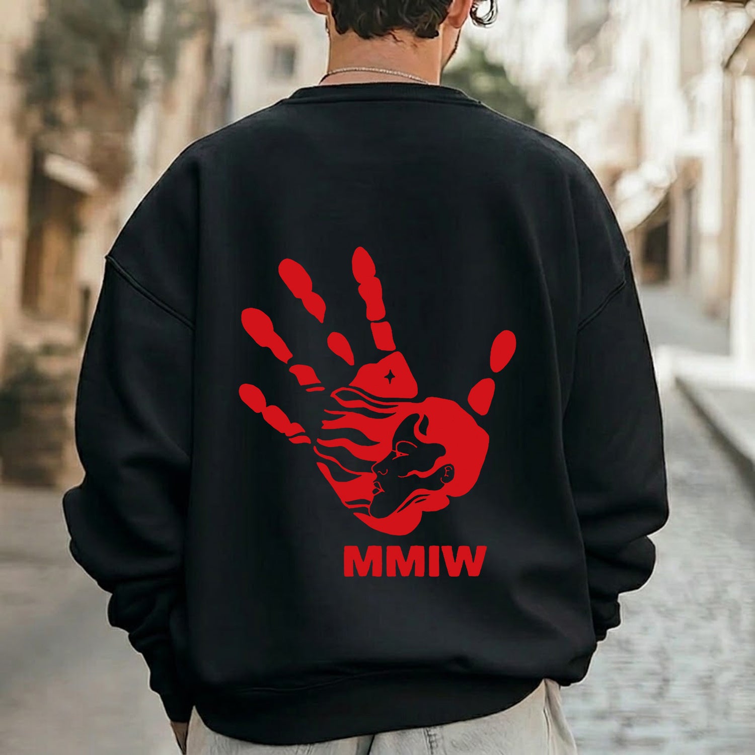 応援グッズ mmii MMIW Red Hand Indigenous Woman Back T-shirt – Native Heritage Store