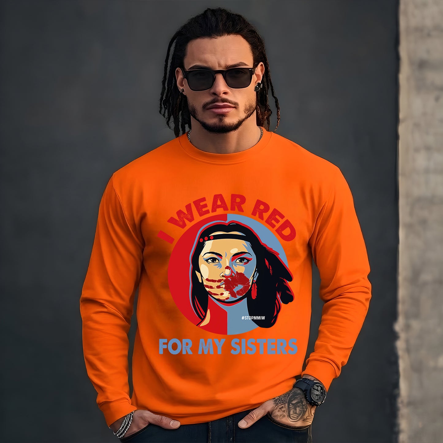 MMIW I Wear Red For My Sisters Red Hand Indigenous Women Unisex T-Shirt/Hoodie/Sweatshirt