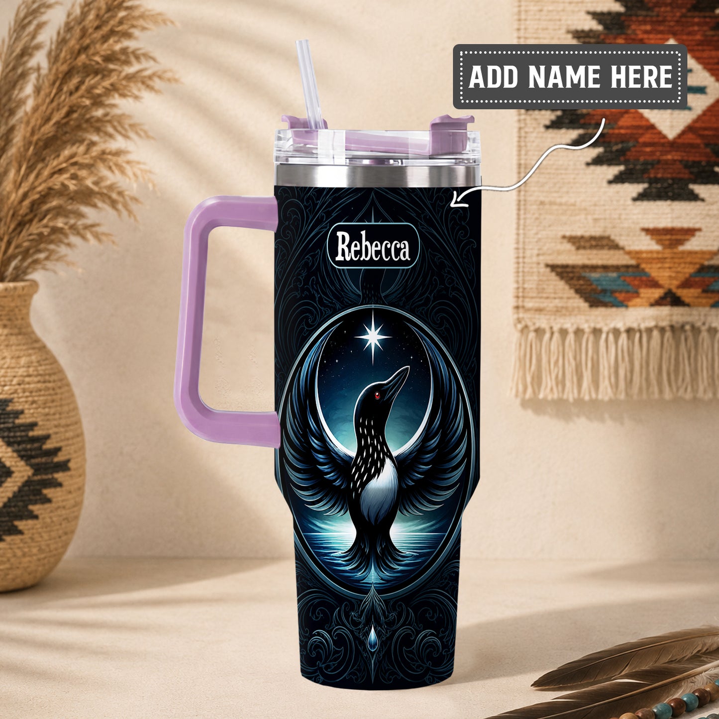 Loon of the Silver Moon Personalized Tumbler