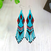 SALE 50% OFF - Turquoise Blue Seed Beaded Handmade Earrings For Women