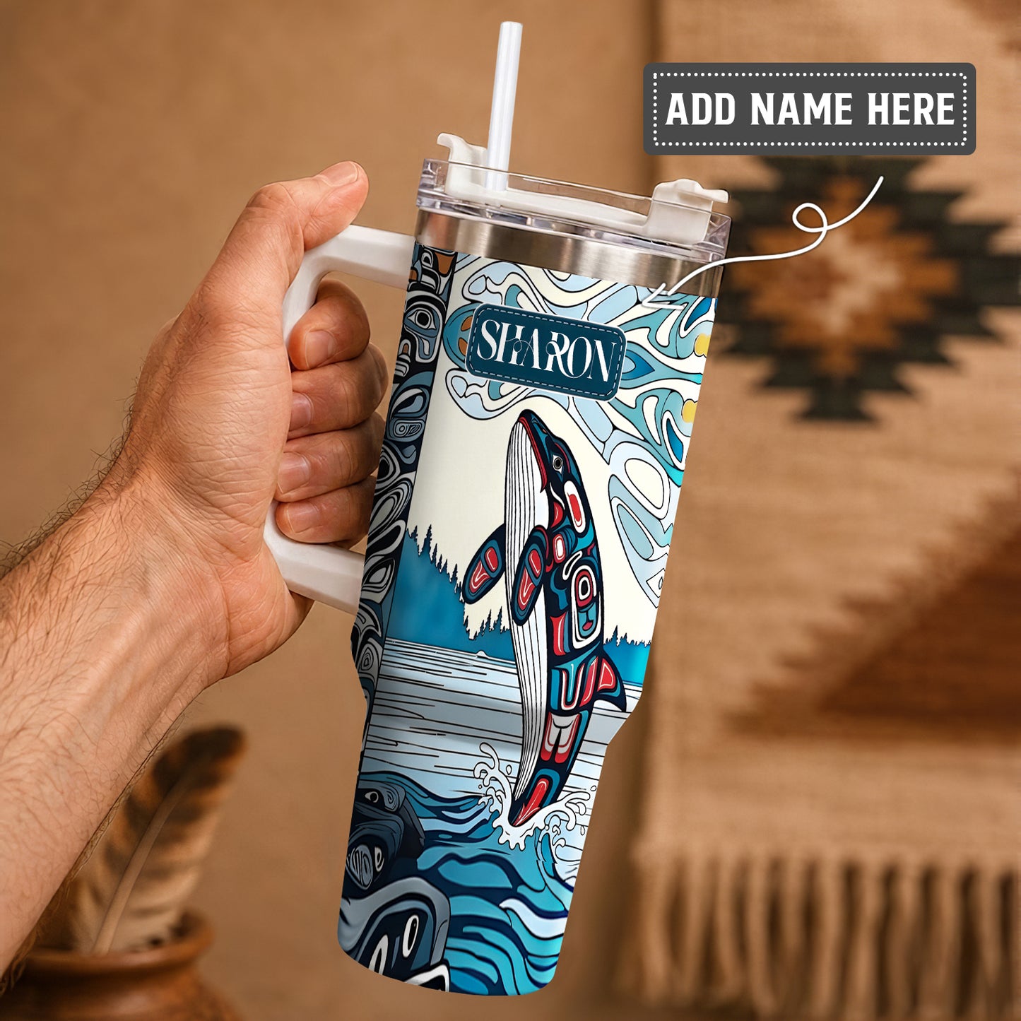 Crimson Orca Passage Personalized Tumbler