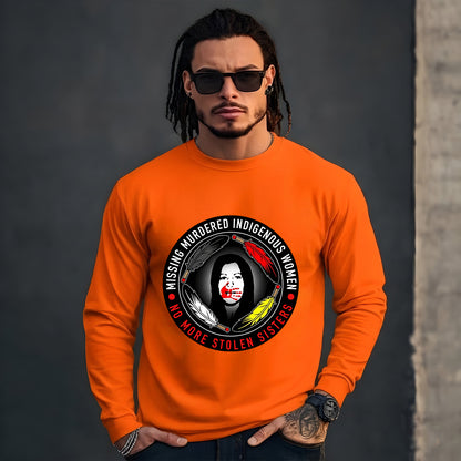 MMIW - Missing Murdered Indigenous Women No More Stolen Sisters Feather Color Red Hand Women Shirt