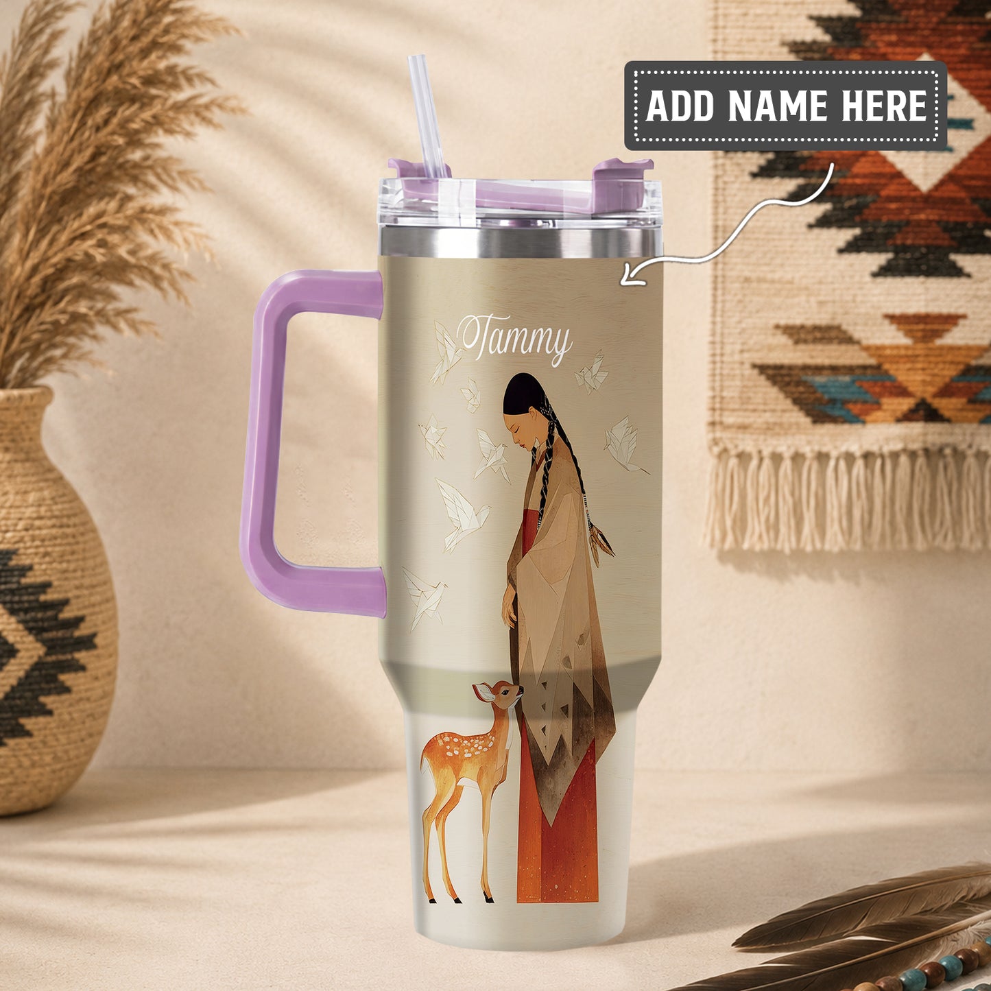 Sacred Woman Deer Spirit Personalized Tumbler