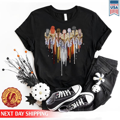 Native American Women Feather Heart Unisex Hoodie/Sweatshirt/T-Shirt 122