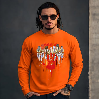 MMIW - Women Red Hand Together Feather Heart Shirt