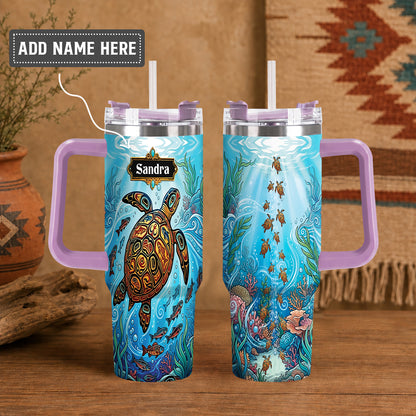 Sea Turtle Paradise Personalized Tumbler