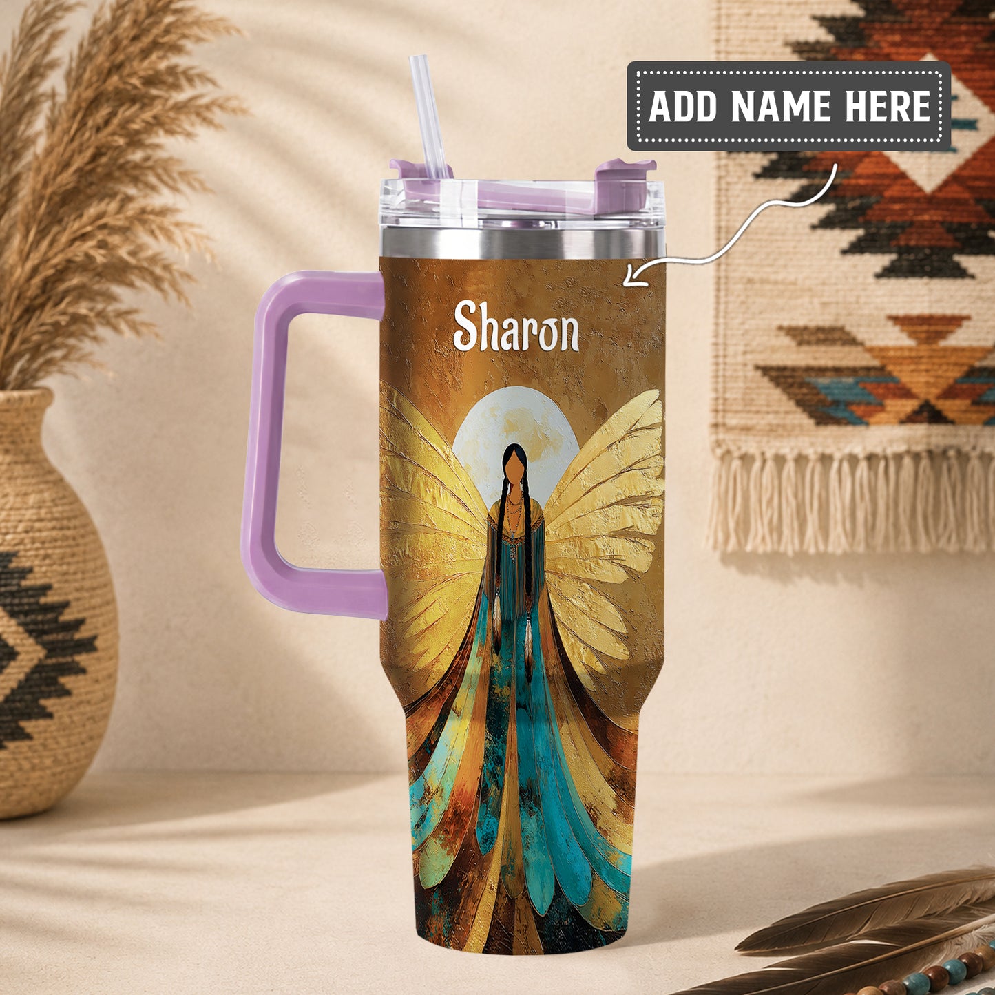Golden Winged Grace Personalized Tumbler
