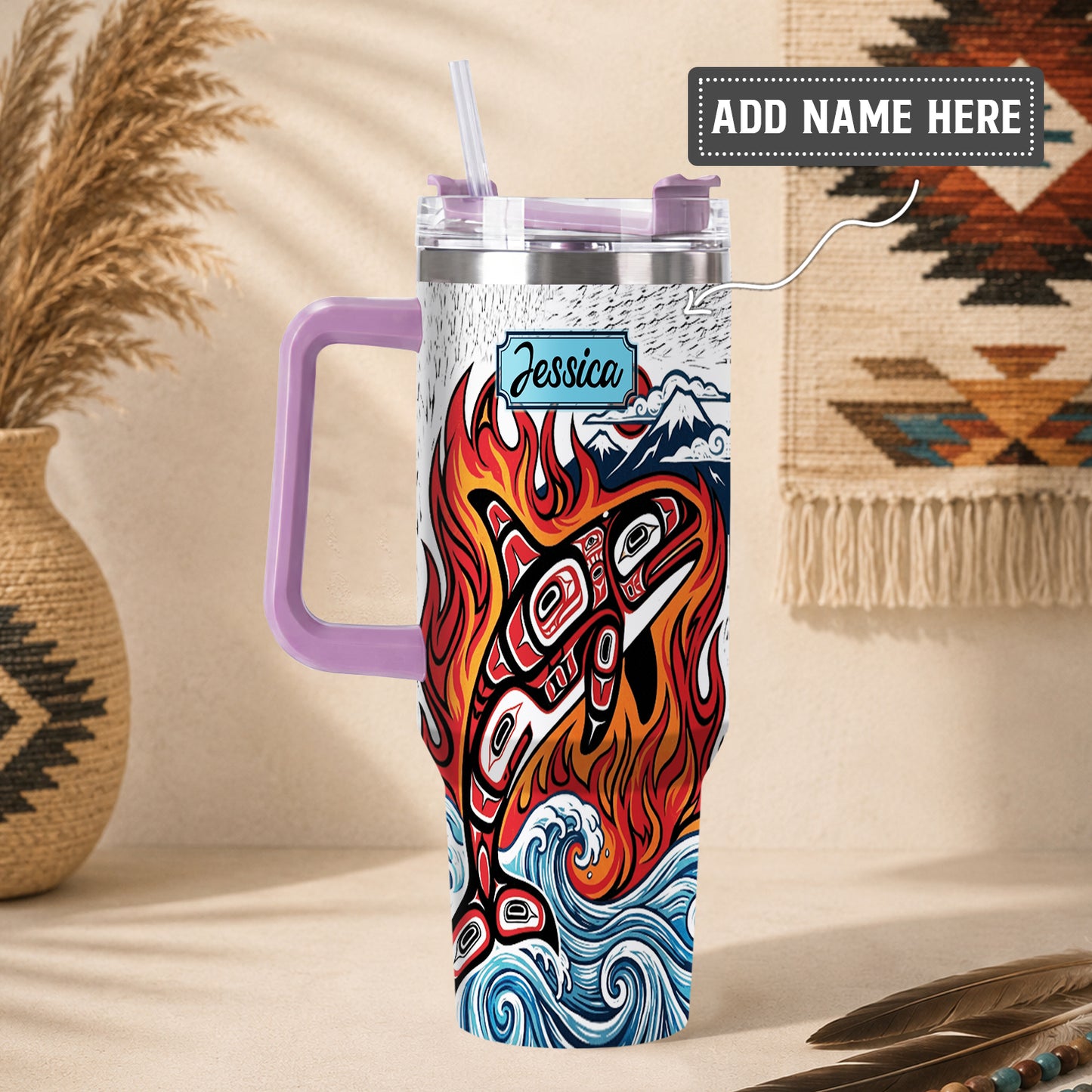 Orca Wave Journey Personalized Tumbler