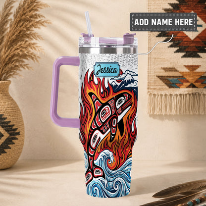 Orca Wave Journey Personalized Tumbler