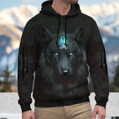 Moonlit Wolf Hoodie – Ethereal Glow & Mystic Presence