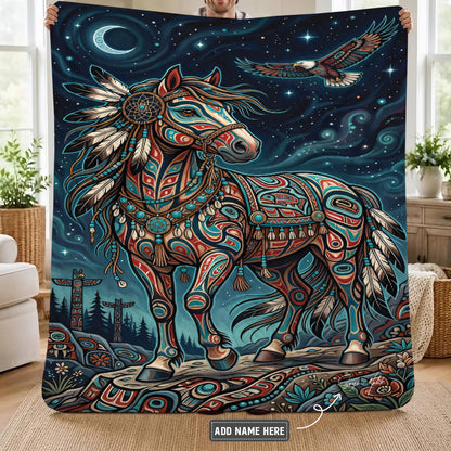 Moonlit Horse Legacy Personalized Premium Blanket