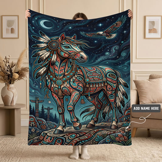 Moonlit Horse Legacy Personalized Premium Blanket