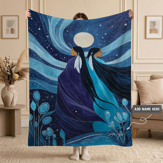 Moonlit Sisters Spirit Personalized Premium Blanket