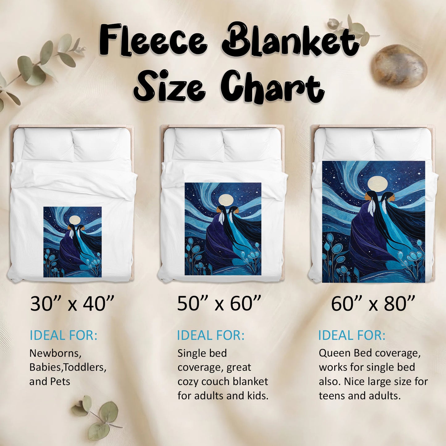 Moonlit Sisters Spirit Personalized Premium Blanket