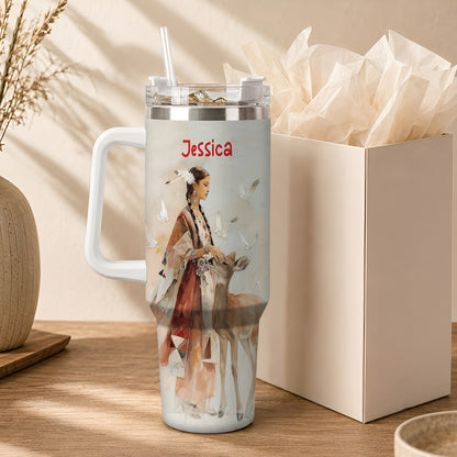 White Deer Heritage Personalized Tumbler