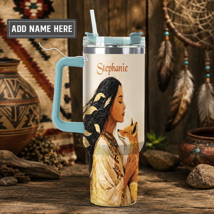 Whispering Fox Woman Personalized Tumbler