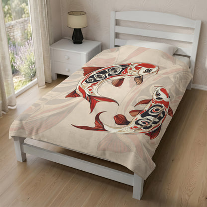 Sacred Koi Harmony Personalized Premium Blanket