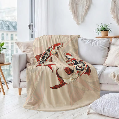 Sacred Koi Harmony Personalized Premium Blanket