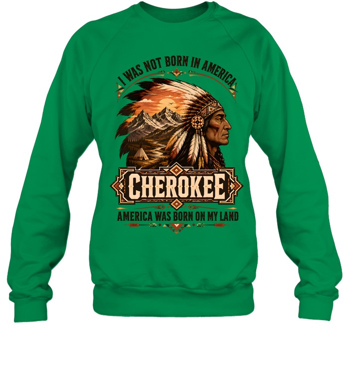 I WAS NOT BORN IN AMERICA.  CHEROKEE AMERICA WAS BORN ON MY LAND