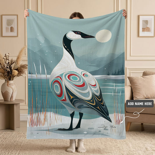 Moonlit Goose Serenity Personalized Premium Blanket